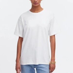 Madewell Cotton Jersey Relaxed Oversized Short Sleeve Tee White Size XS NWT